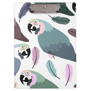 Cool Modern Tropical Parrots Pattern Clipboard