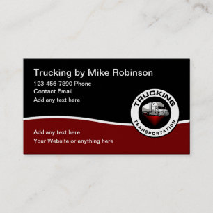 Cool Modern Trucking Truck Driver Business Card