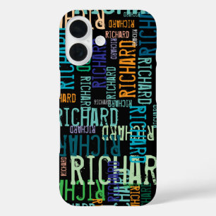 Cool & Modern Typography Name iPhone 16 Case