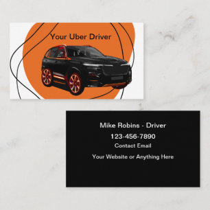 Cool Modern Uber Driver Business Card Design