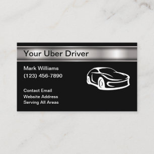 Cool Modern Uber Driver Ride Hailing Business Card