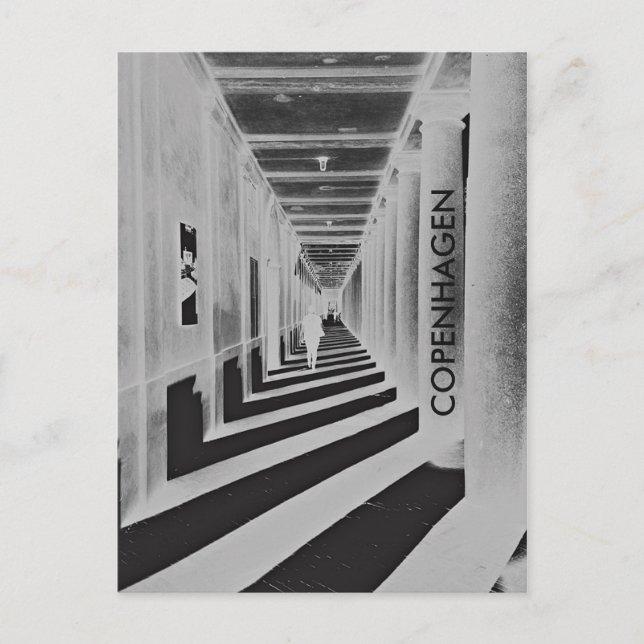 Cool modern unique Copenhagen woman walking Postcard (Front)