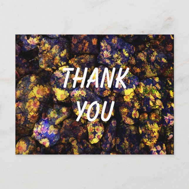 Cool modern unique flower thank you design postcard (Front)