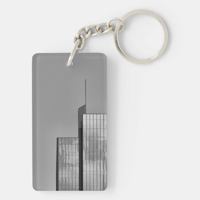 Cool, modern, urban architecture photo key ring (Back)