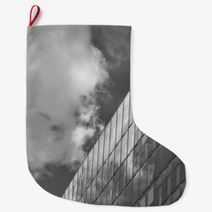 Cool, modern, urban nature and architecture large christmas stocking