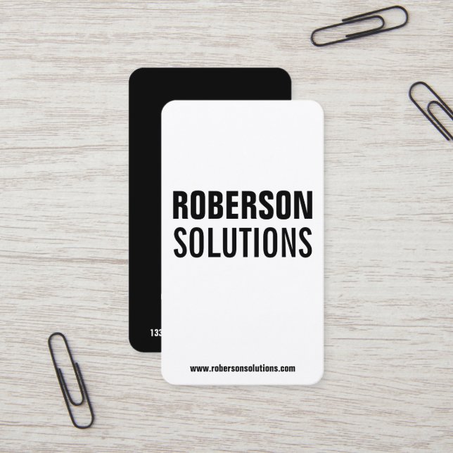 Cool modern vertical double sided business card (Front/Back In Situ)