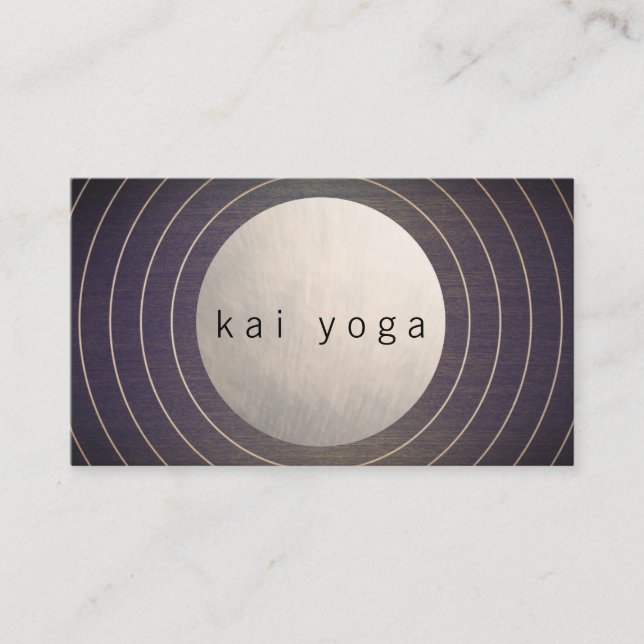 Cool Modern Zen Circle Yoga and Meditation Teacher Business Card (Front)