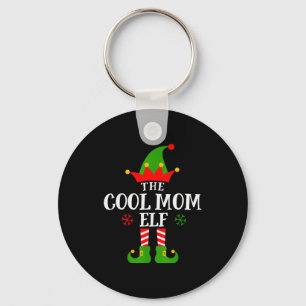 Cool Mom Elf Funny Matching Family Christmas Pajam Key Ring