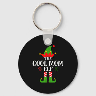 Cool Mom Elf Funny Matching Family Christmas Pajam Key Ring