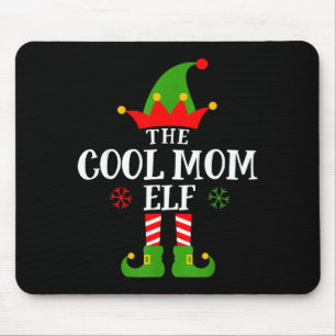 Cool Mom Elf Funny Matching Family Christmas Pajam Mouse Mat