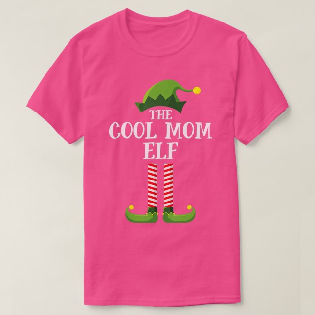 Cool Mom Elf Matching Family Group Christmas Party T-Shirt (Design Front)
