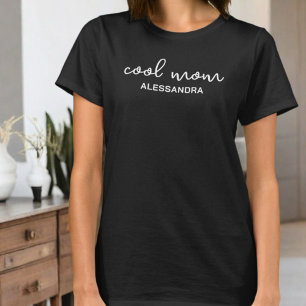 Cool mom monogram typography calligraphy simple T-Shirt