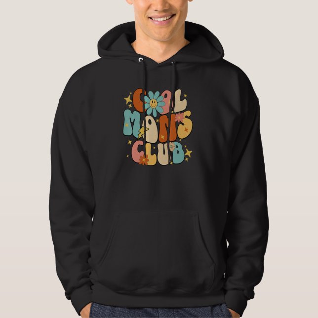Cool Moms Club Groovy Retro  Mother s Day New Mom  Hoodie (Front)