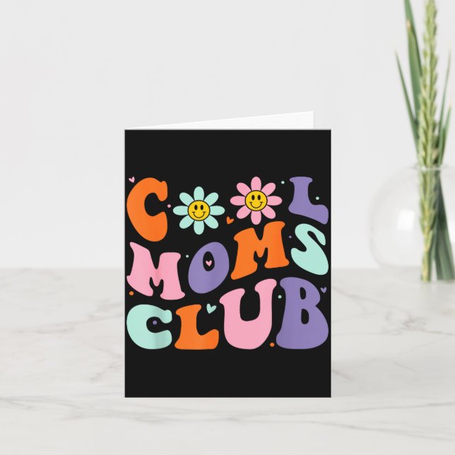 Cool Moms Club Retro Groovy Mom Mommy Mama Mothers Card (Front)
