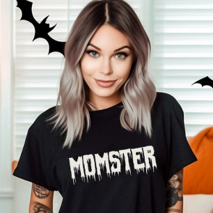 Cool Momster Drippy Script Fun Mom's Halloween T-Shirt