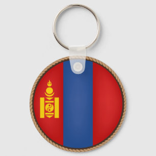 Cool Mongolia Flag Seal Key Ring