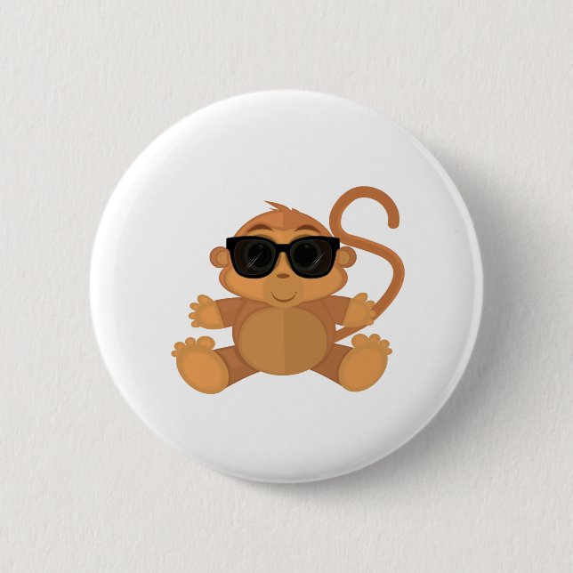 Cool Monkey 6 Cm Round Badge (Front)