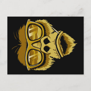 Cool Monkey Gorilla Modern Pop Painting Holiday Postcard