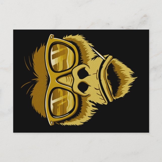 Cool Monkey Gorilla | Modern Pop Painting Holiday Postcard (Front)