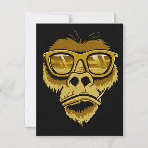 Cool Monkey Gorilla   Modern Pop Painting Invitation
