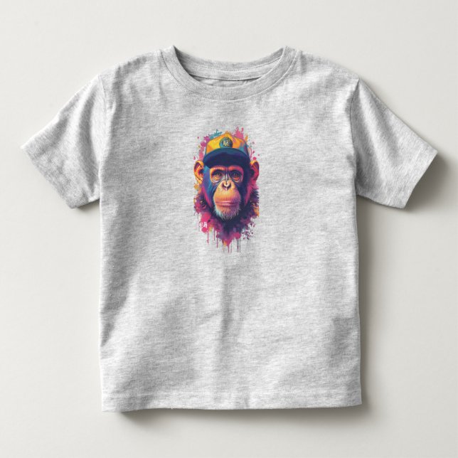 Cool Monkey Hat Graphic T-Shirt (Front)