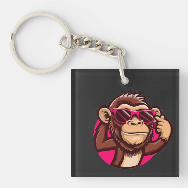 Cool Monkey Keychain  (Front)