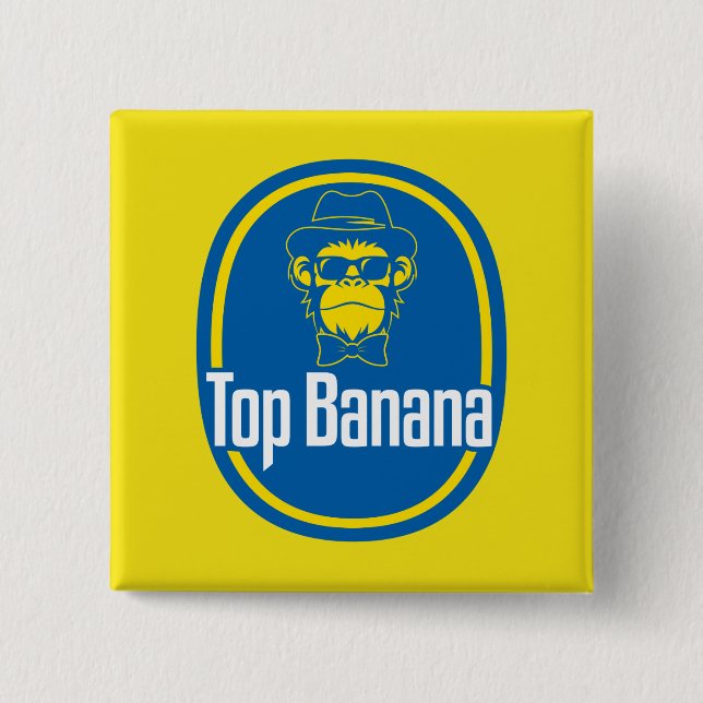 Cool Monkey Top Banana 15 Cm Square Badge (Front)