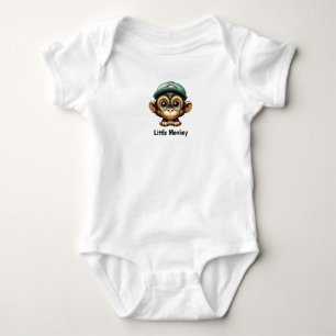 Cool Monkey with Green Hat Funky Primate Baby Bodysuit