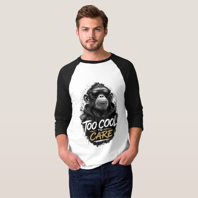 Cool Monkey with Sunglasses T-Shirt | Too Cool To  (Front Full)