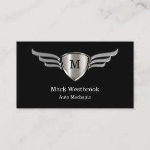Cool Monogram Auto Mechanic Business Card
