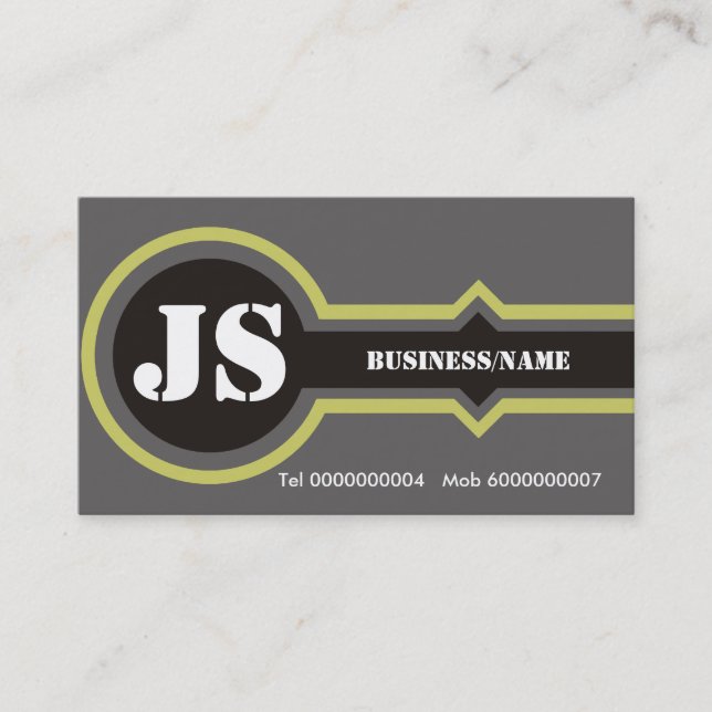 Cool Monogram Business Cards (Front)