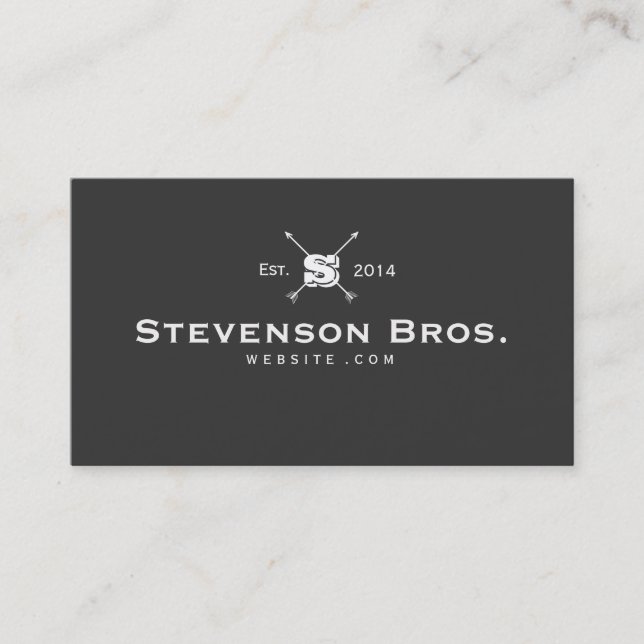 Cool Monogram Classic Vintage Black Entrepreneur Business Card (Front)