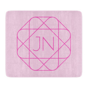 Cool Monogram, Hip Logo Style   Pink & Magenta Cutting Board