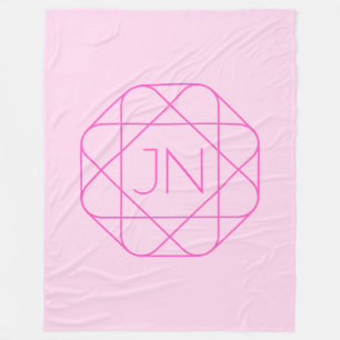 Cool Monogram, Hip Logo Style   Pink & Magenta Fleece Blanket