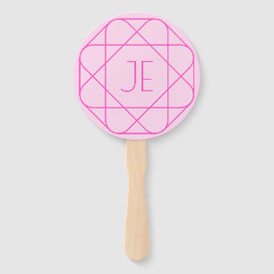 Cool Monogram, Hip Logo Style   Pink & Magenta Hand Fan