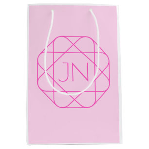 Cool Monogram, Hip Logo Style   Pink & Magenta Medium Gift Bag