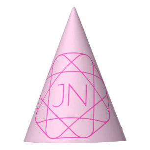 Cool Monogram, Hip Logo Style Pink & Magenta Party Hat