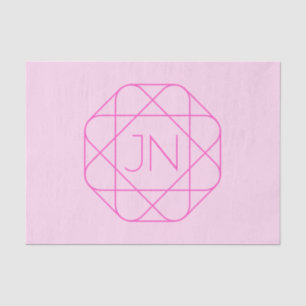 Cool Monogram, Hip Logo Style Pink & Magenta Tissue Paper