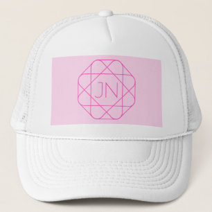 Cool Monogram, Hip Logo Style   Pink & Magenta Trucker Hat