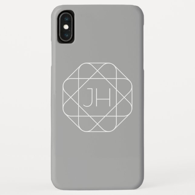 Cool Monogram, Hip Logo Style Vibe | Grey & White Case-Mate iPhone Case (Back)