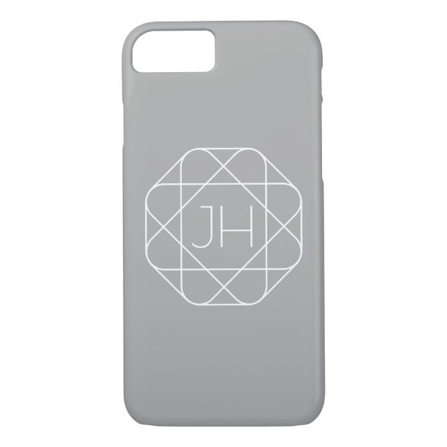 Cool Monogram, Hip Logo Style Vibe | Grey & White Case-Mate iPhone Case (Back)
