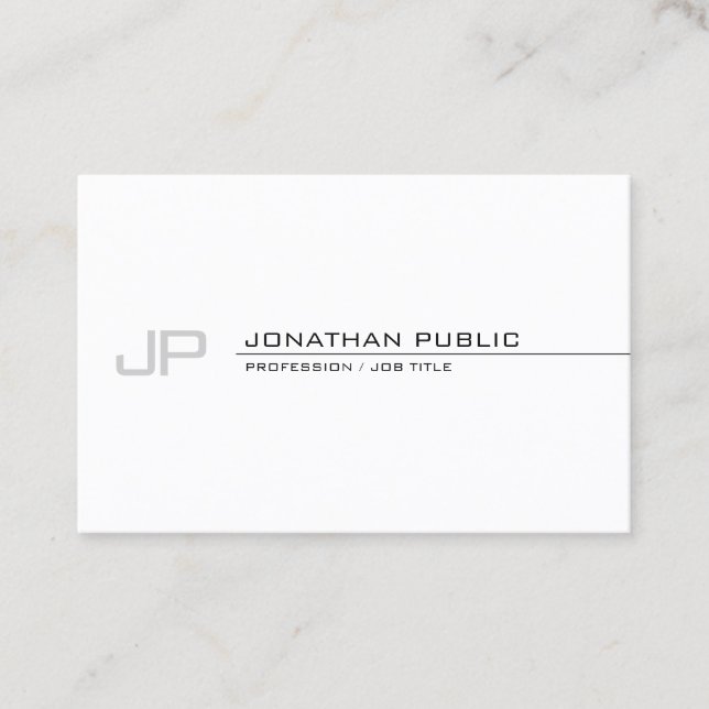 Cool Monogram Modern Professional Smart Trendy Business Card (Front)