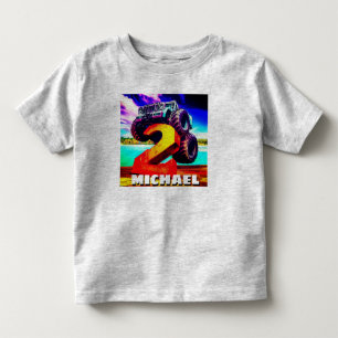 Cool Monster Truck  2nd Birthday  Toddler T-Shirt