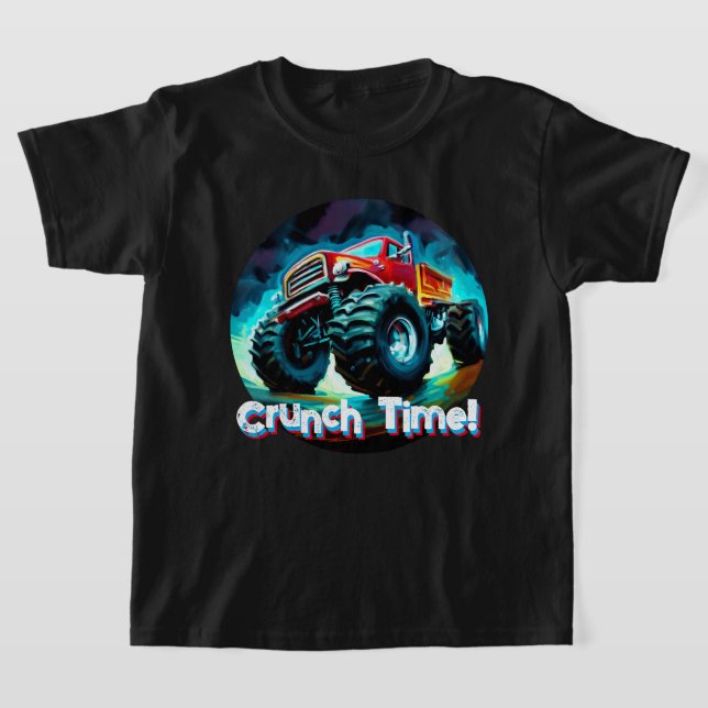 Cool Monster Truck  Crunch Time T-Shirt (Laydown)