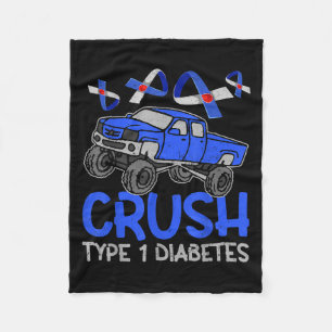 Cool Monster Truck Cruype T1 Diabetes Awareness Ri Fleece Blanket