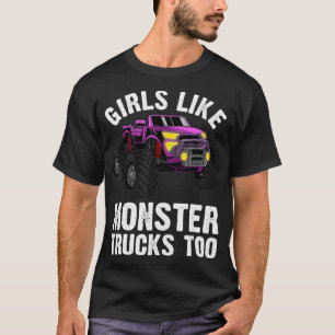 Cool Monster Truck For Women Girls Trucks Wheel V T-Shirt