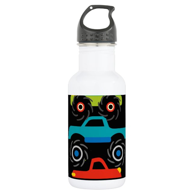 Cool Monster Trucks Blue Red Green for Boys 532 Ml Water Bottle (Front)