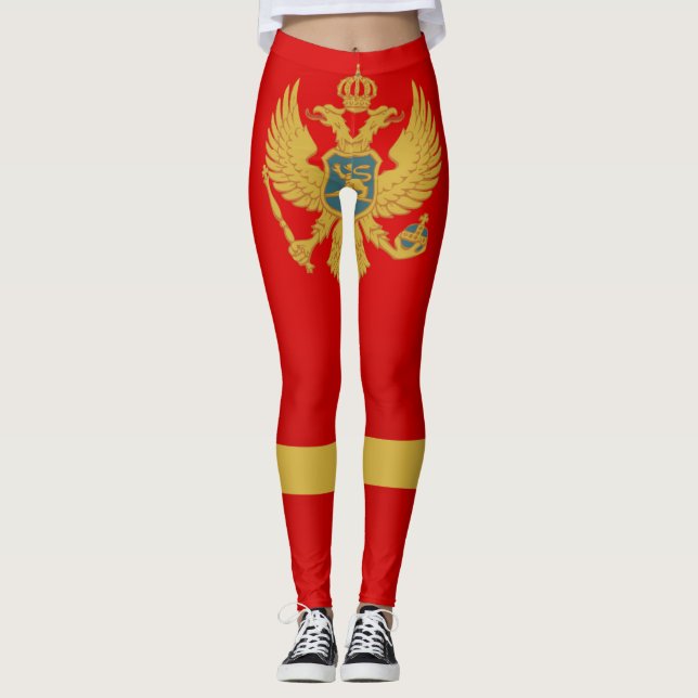 Cool Montenegro Flag Fashion Leggings (Front)