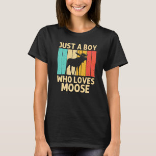 Cool Moose For Boys Kids Moose Alaska Moose Elk Hu T-Shirt