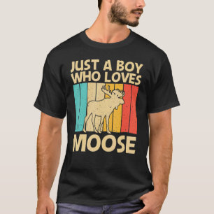 Cool Moose For Boys Kids Moose Deer Bull Elk T-Shirt